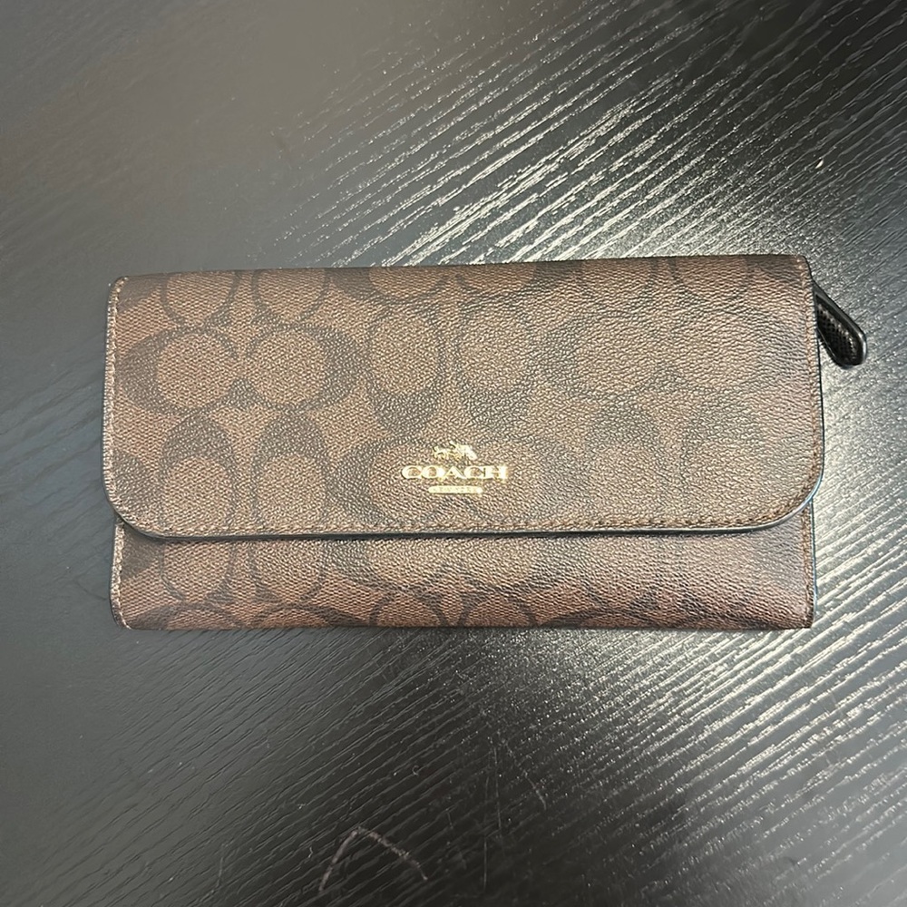 Coach signature checkbook wallet